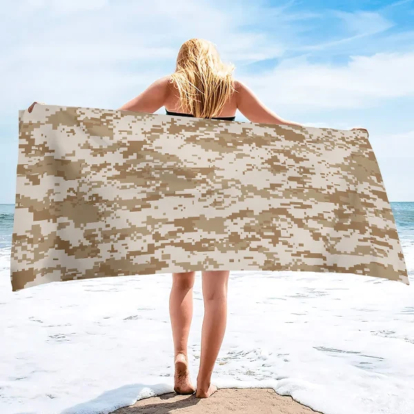 Camouflage Beach Towels Oversized Swim Towels Sand Free Sports Towels Lightweight Super Absorbent Soft Towel for Men boys 1