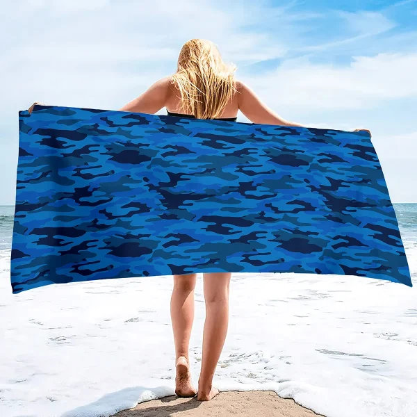 Camouflage Beach Towels Oversized Swim Towels Sand Free Sports Towels Lightweight Super Absorbent Soft Towel for Men boys 2