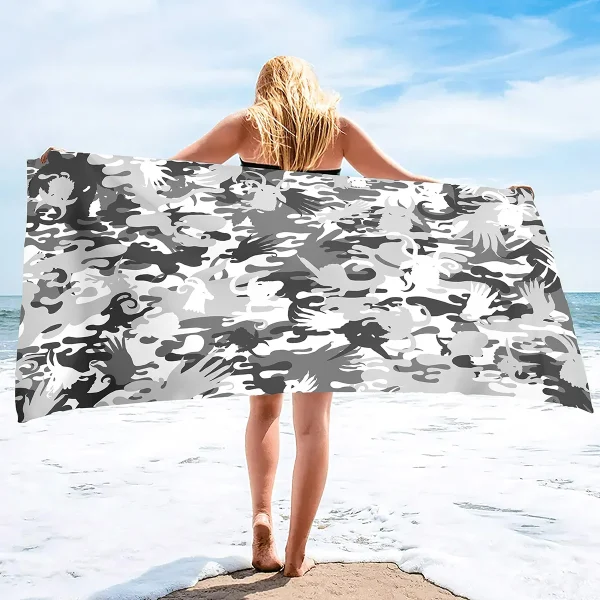 Camouflage Beach Towels Oversized Swim Towels Sand Free Sports Towels Lightweight Super Absorbent Soft Towel for Men boys 5