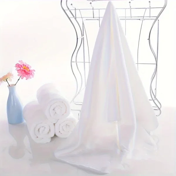 10pcs White Towel Thickened Absorbent White Towel Housekeeping Cleaning Kitchen Tablecloth Cleaning Rag 4