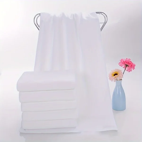 10pcs White Towel Thickened Absorbent White Towel Housekeeping Cleaning Kitchen Tablecloth Cleaning Rag 5