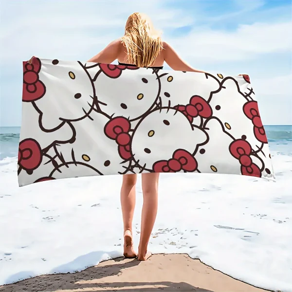 Kuromi Dreamy Beach Towel, Mysterious StyleMicrofiber terry bath towels for yoga, travel, swimming, fitness and camping 2