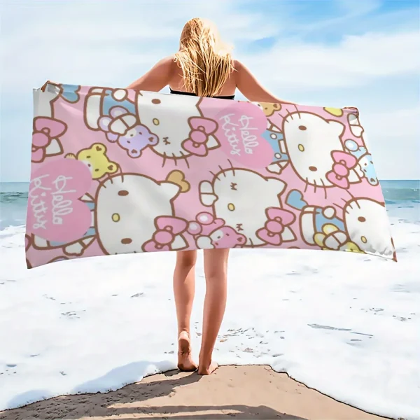 Kuromi Dreamy Beach Towel, Mysterious StyleMicrofiber terry bath towels for yoga, travel, swimming, fitness and camping 3
