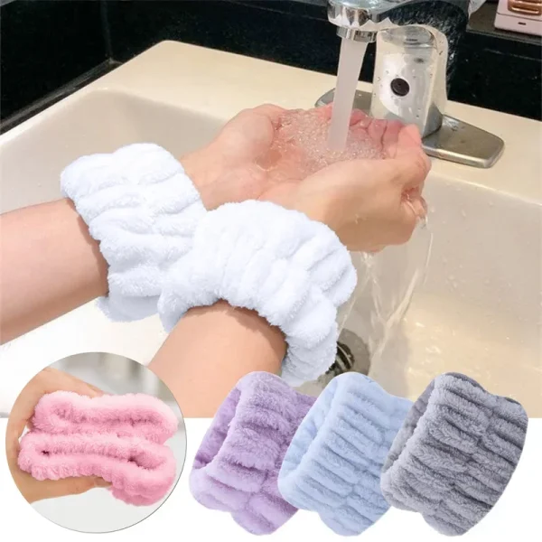 Summer Wrist Washing Belt 2pcs Soft Cotton Towel Washing Face Hand Towel With Water Absorption Prevent Wetness Wrist Washband 3