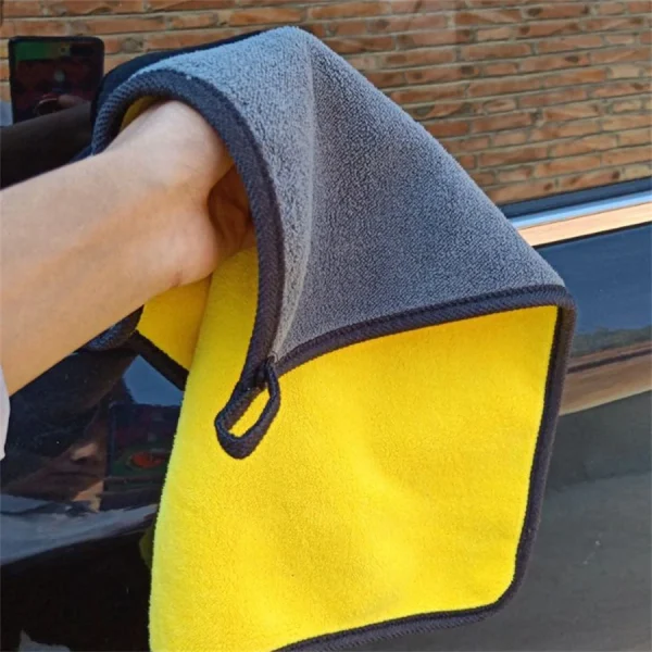 1/2/6pcs Microfiber Cleaning Towel Thicken Soft Drying Cloth Car Body Washing Towels Double Layer Clean Rags Car Accessories 5