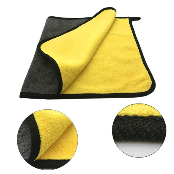 1/2/6pcs Microfiber Cleaning Towel Thicken Soft Drying Cloth Car Body Washing Towels Double Layer Clean Rags Car Accessories 6