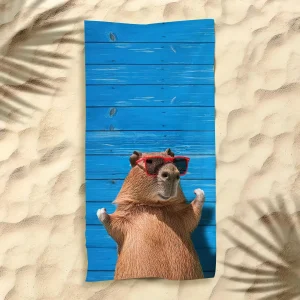 Cute Kawaii Capibala Lovely Capybara Towel Beach Towel Vibrant Soft Yoga Swimming Running Beach Pool Yoga Accessory 1
