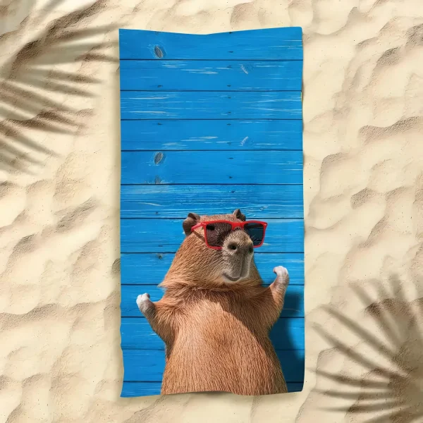 Cute Kawaii Capibala Lovely Capybara Towel Beach Towel Vibrant Soft Yoga Swimming Running Beach Pool Yoga Accessory 1