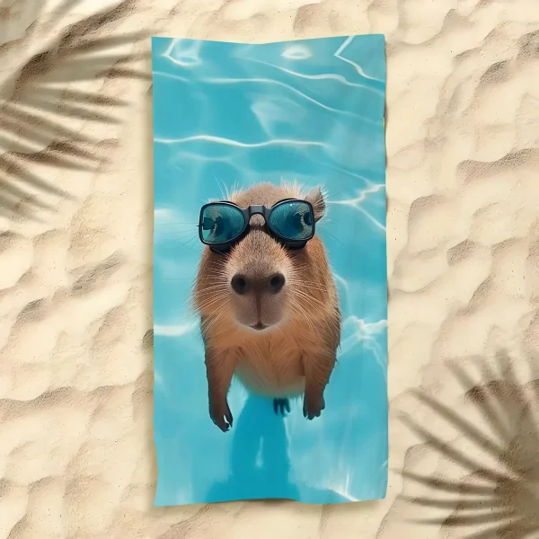 Cute Kawaii Capibala Lovely Capybara Towel Beach Towel Vibrant Soft Yoga Swimming Running Beach Pool Yoga Accessory 4