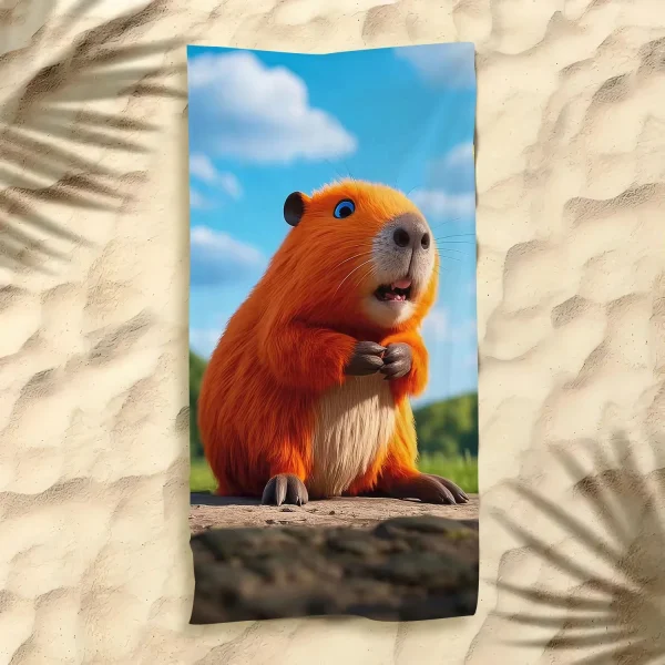 Cute Kawaii Capibala Lovely Capybara Towel Beach Towel Vibrant Soft Yoga Swimming Running Beach Pool Yoga Accessory 6