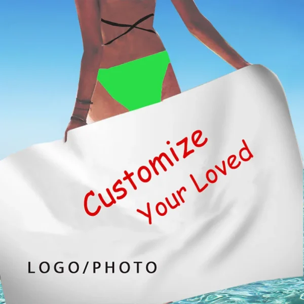 Customized Logo Photo Beach Towel Summer Towels Bathroom Bath Towel Swim Christmas Towels Travel Beach Towel Quick Dry Sand Free 2