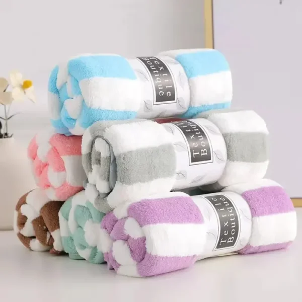 35x75cm Stripes Absorbent Quick Drying Bath Towel Sets Soft Adults Face Hand Towels Bathroom Microfiber Swim Bath Towels 3