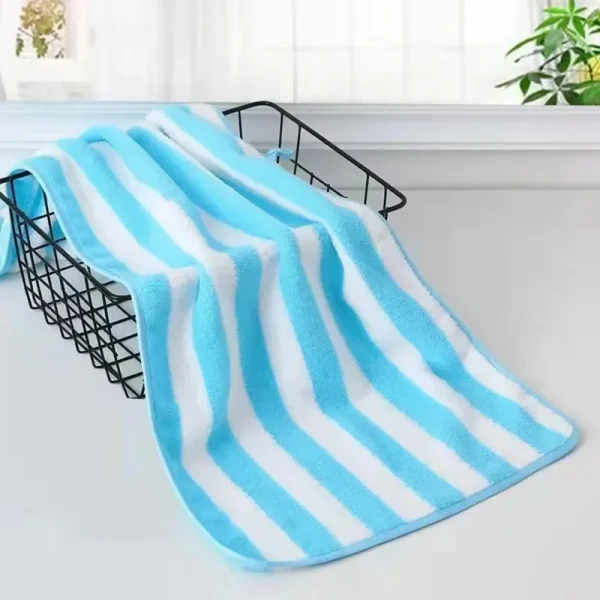 35x75cm Stripes Absorbent Quick Drying Bath Towel Sets Soft Adults Face Hand Towels Bathroom Microfiber Swim Bath Towels 6