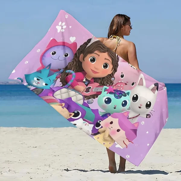 Gabbys Dollhouse Beach Towel Microfiber Sand Free Quick Dry Soft Sandproof Pool Towels Gift for Women Travel Gym Shower Camping 2