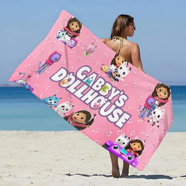 Gabbys Dollhouse Beach Towel Microfiber Sand Free Quick Dry Soft Sandproof Pool Towels Gift for Women Travel Gym Shower Camping 6