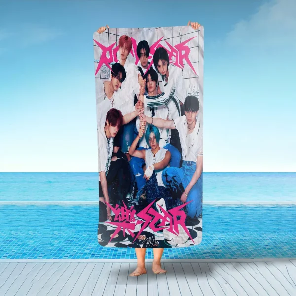 Kpop Stray-Kids Cartoon Beach Towel Cute Kawaii Room Decor Bath Girls Children Hand Towels For Bathroom Shower 2