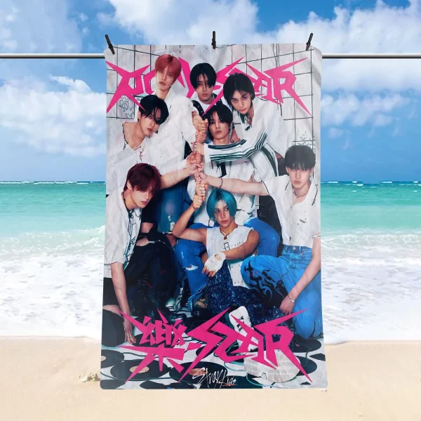 Kpop Stray-Kids Cartoon Beach Towel Cute Kawaii Room Decor Bath Girls Children Hand Towels For Bathroom Shower 3