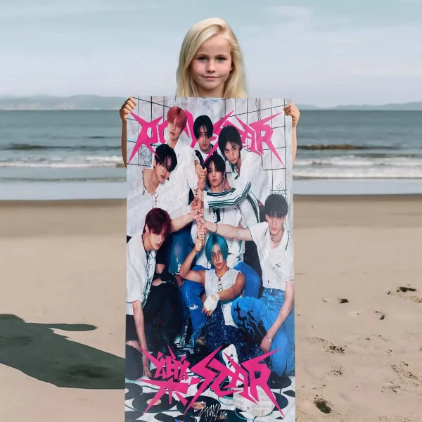 Kpop Stray-Kids Cartoon Beach Towel Cute Kawaii Room Decor Bath Girls Children Hand Towels For Bathroom Shower 5