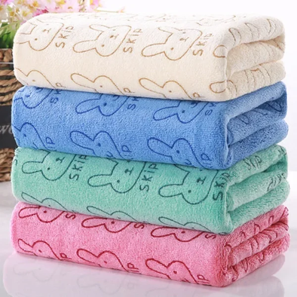 Home Textile Towel Lovely Rabbit Soft Microfiber Baby Infant Bath Towel Newborn Absorbent Drying Washcloth Feeding Cloth Toalha 1