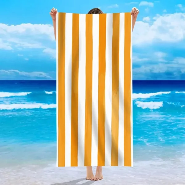 Yellow Stripe Microfiber Beach Towel Quick Fast Dry  Trend Pattern Beach Towel Oversized Blanket Lightweight Towel Bathtowel 3