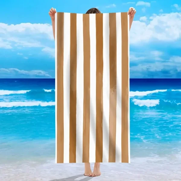 Yellow Stripe Microfiber Beach Towel Quick Fast Dry  Trend Pattern Beach Towel Oversized Blanket Lightweight Towel Bathtowel 5