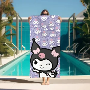 K-kuromi Bathroom Towels Bathroom Set Accessories For Bath Turban for Hair Drying Spa Personal Care Sauna Home Large Gym Towel 1