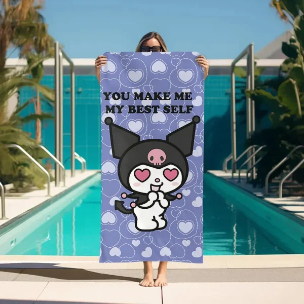 K-kuromi Bathroom Towels Bathroom Set Accessories For Bath Turban for Hair Drying Spa Personal Care Sauna Home Large Gym Towel 3