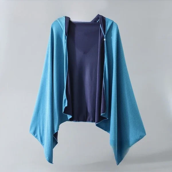Quick-Dry Cooling Beach Poncho Hooded Robe - Absorbent Towel Cape for Swimming & Hot Springs 1
