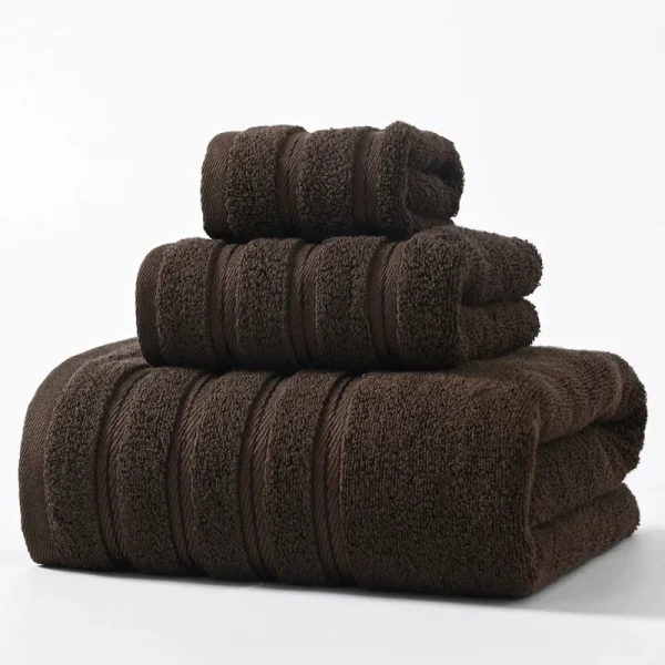 Black 100%Cotton Towel Set Bundle,Hand +Face+ Bath Towels,Soft Absorbent,Dark Green Hotel,Home Men Washcloth,Drop Shipping 5