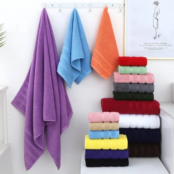 Black 100%Cotton Towel Set Bundle,Hand +Face+ Bath Towels,Soft Absorbent,Dark Green Hotel,Home Men Washcloth,Drop Shipping 6