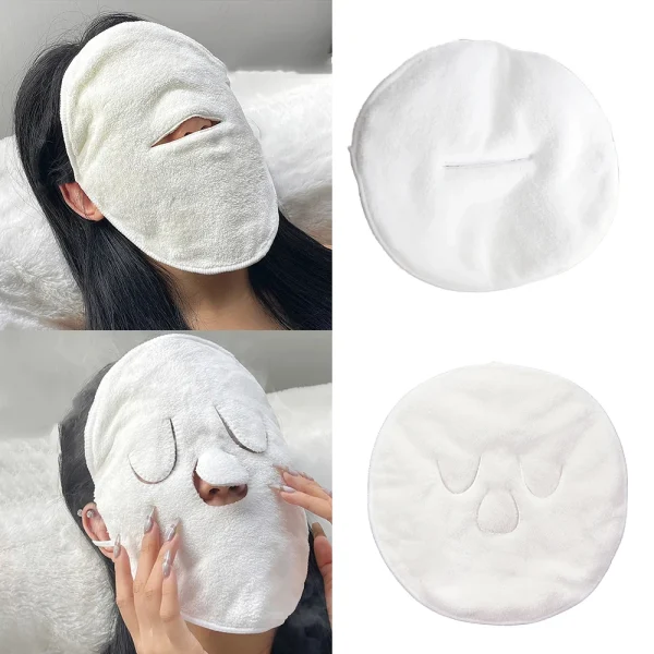 Cotton Hot Compress Towel Wet Compress Steamed Face Towel Skin Care Mask Opens Skin Pore Clean Hot Compress Moisturizing 3