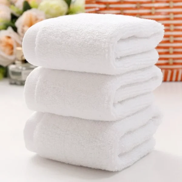 10pcs/lot Good Quality White Cheap Face Towel Small Hand Towels Kitchen Towel Hotel Restaurant Kindergarten Cotton Towel 2