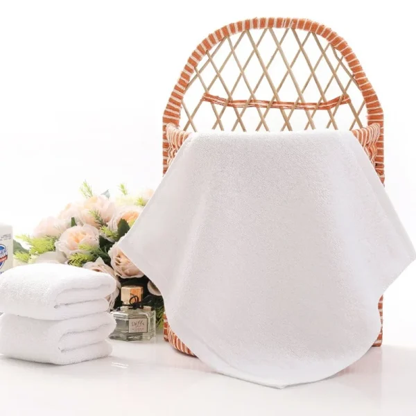 10pcs/lot Good Quality White Cheap Face Towel Small Hand Towels Kitchen Towel Hotel Restaurant Kindergarten Cotton Towel 3