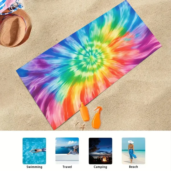 Colorful Beach Towel Large Size Outdoor Travel Camping Absorbent Beach Towels Super Soft Summer Swimming Towel Bath Towel Sea 4