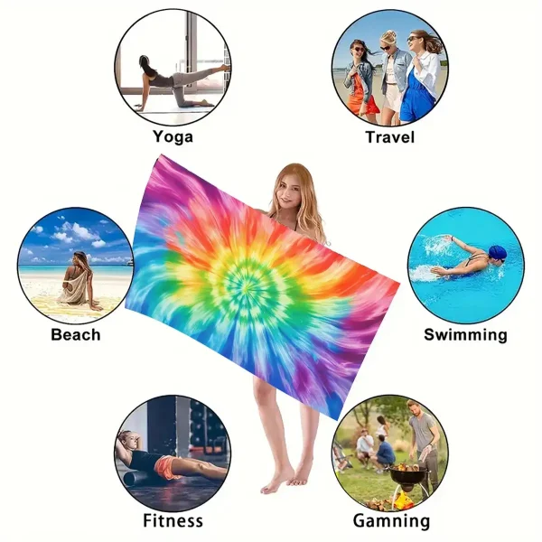 Colorful Beach Towel Large Size Outdoor Travel Camping Absorbent Beach Towels Super Soft Summer Swimming Towel Bath Towel Sea 5