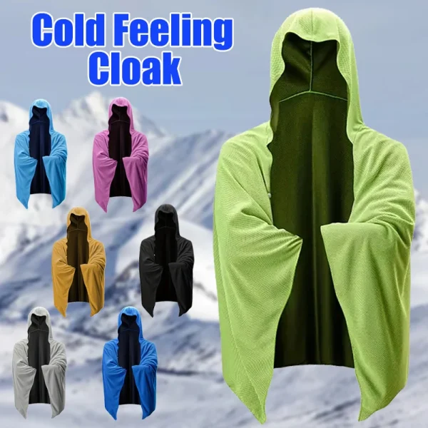 Cool cape quick drying towel hooded sweatshirt shawl sun protection suitable for cycling traveling beach outdoor sports 1