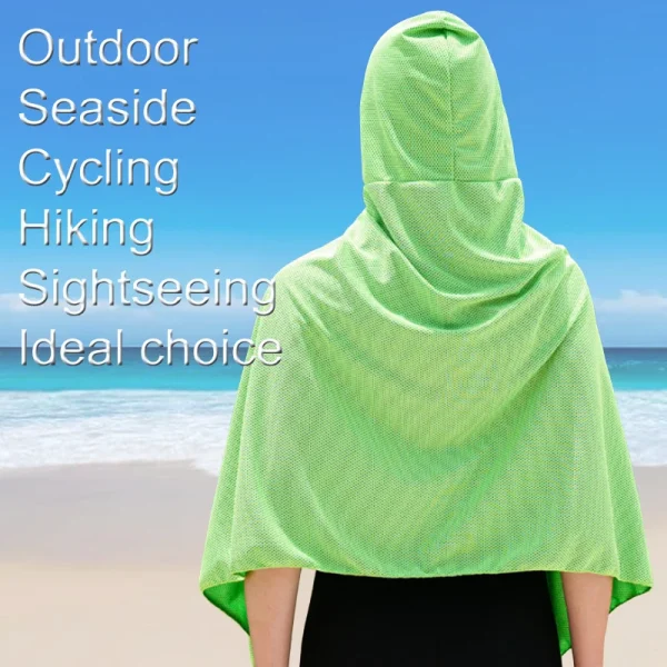Cool cape quick drying towel hooded sweatshirt shawl sun protection suitable for cycling traveling beach outdoor sports 6
