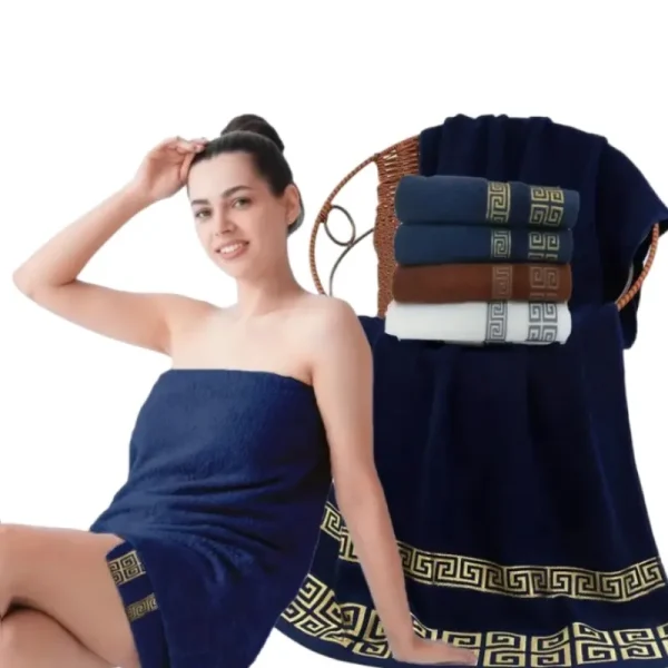 Oversized Bath Towel 140x70cm Black Green White Blue White Brown Embroidered Gift Big Bath Hand Face Towels Cover 수건 세트 Toallas 6