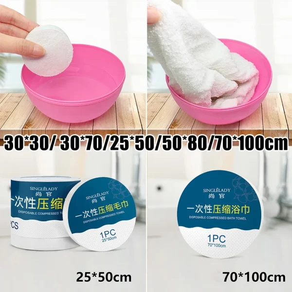 Pure Cotton Towel Quick Dry Towel Portable Compressed Bath Reusable For Outdoor Travel BBQ Outdoor Camping 3