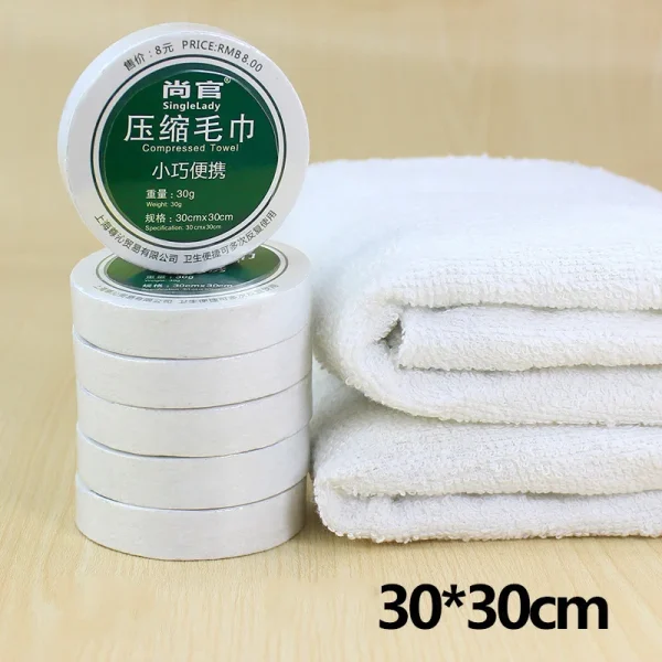 Pure Cotton Towel Quick Dry Towel Portable Compressed Bath Reusable For Outdoor Travel BBQ Outdoor Camping 5