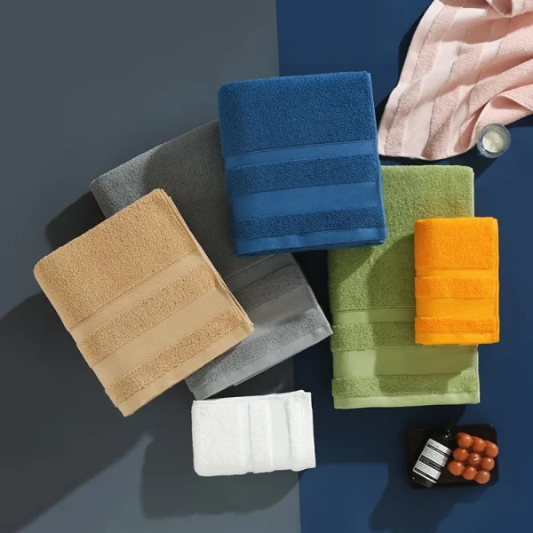1piece Solid Color Towels Of Different Sizes Cotton Gift Set Comfortable Cotton Towel Bath Towel Absorbent Best Shower Towels 2