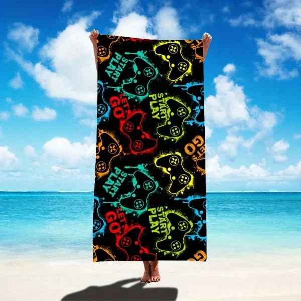 Gamepad Large Beach Towel Modern Design Perfect for the Beach and Pool Easy Care Stylish - Super Absorbent Quick Drying 1
