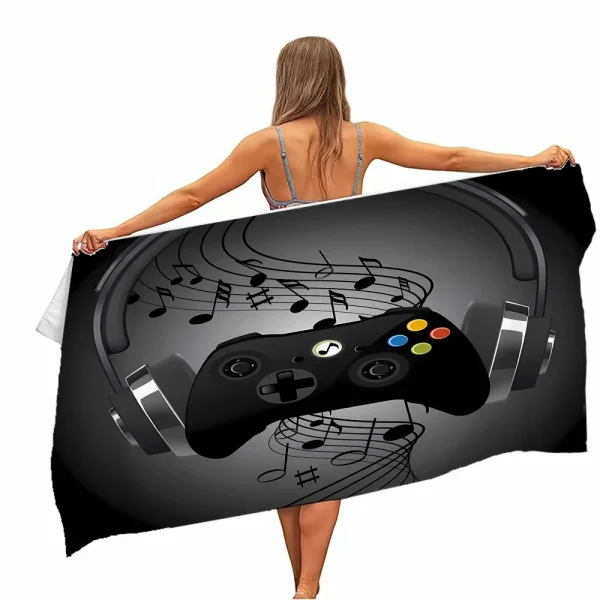 Gamepad Large Beach Towel Modern Design Perfect for the Beach and Pool Easy Care Stylish - Super Absorbent Quick Drying 2