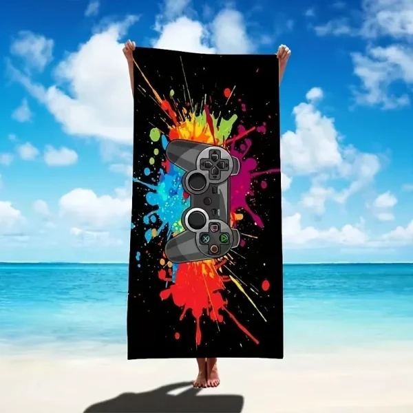 Gamepad Large Beach Towel Modern Design Perfect for the Beach and Pool Easy Care Stylish - Super Absorbent Quick Drying 4