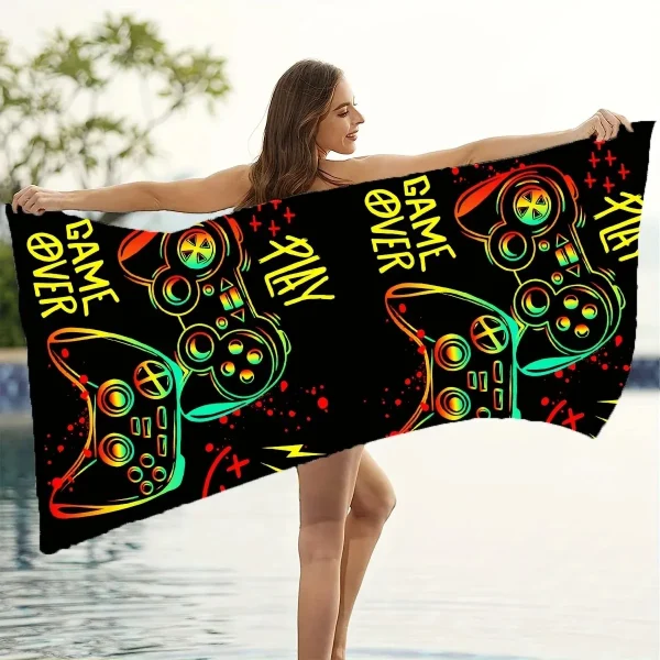 Gamepad Large Beach Towel Modern Design Perfect for the Beach and Pool Easy Care Stylish - Super Absorbent Quick Drying 5