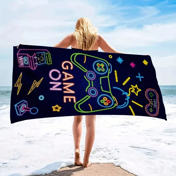 Gamepad Large Beach Towel Modern Design Perfect for the Beach and Pool Easy Care Stylish - Super Absorbent Quick Drying 6