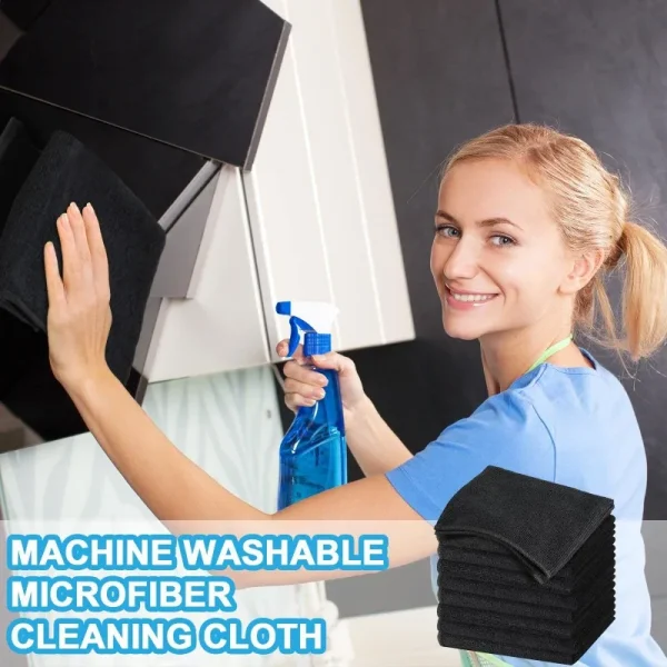 Premium Microfiber Salon Towels Black Absorbent for Hair Stylist Bleach Proof Hair Towel for Home Hotel Beauty Salon Towel Clean 5