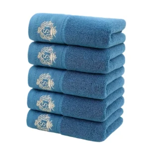 1/5/10PCS Bathroom Cotton Towel 35x75cm 70x140cm Hand Face Bath Towel Soft Gift Absorbent Sport Absorbent Towel 수건 세트 Blue White 1
