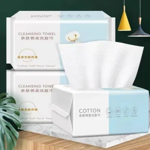 Extra Thick Disposable Facial Towels - Gentle and Absorbent Cotton Makeup Remover Wipes 1