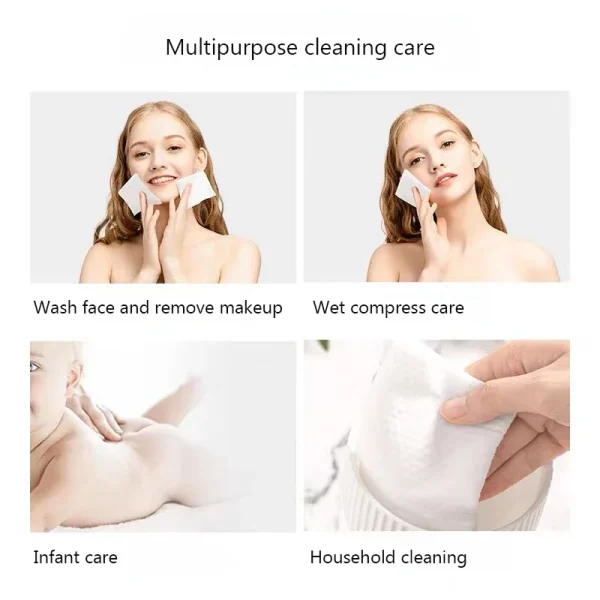 Extra Thick Disposable Facial Towels - Gentle and Absorbent Cotton Makeup Remover Wipes 5